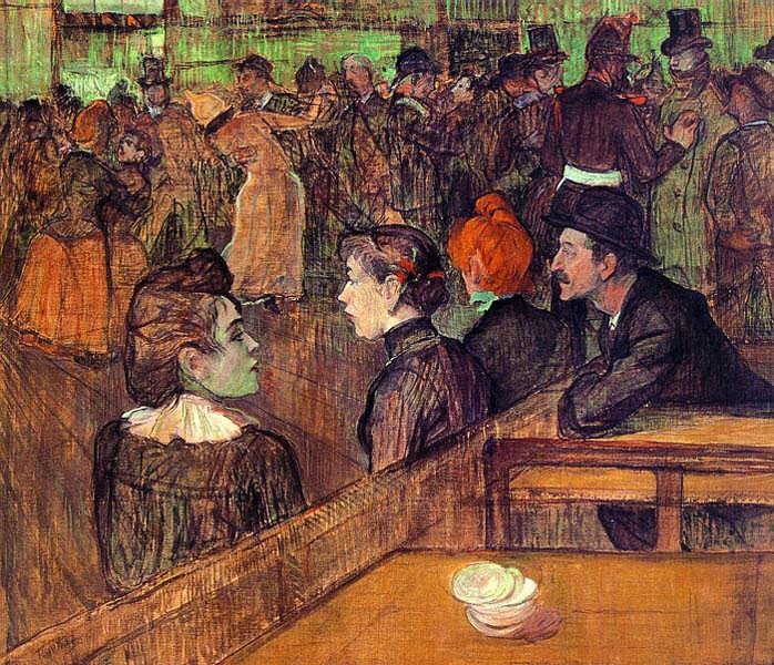 ロートレック『ムーラン・ド・ラ・ギャレットにて』(1889)シカゴ美術館蔵