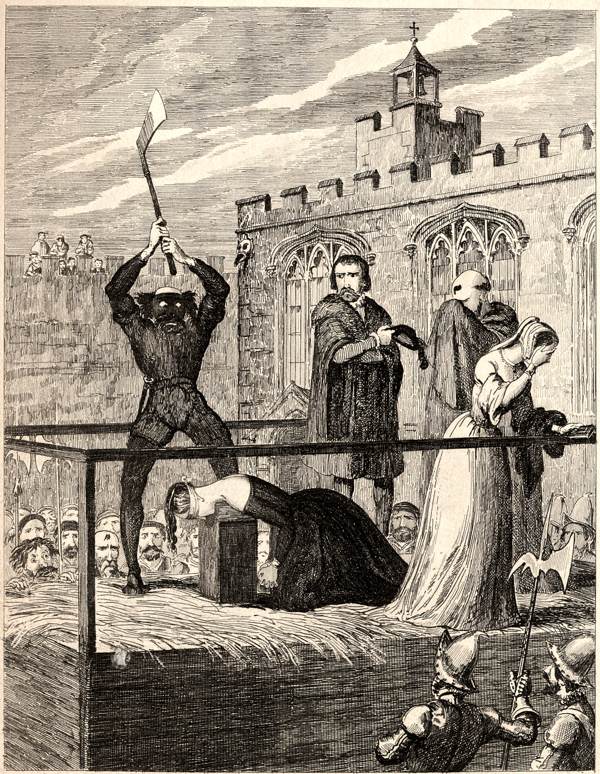 ジョージ・クルックシャンク『タワー・グリーンでのレディ・ジェーン・グレイの処刑』(1840)